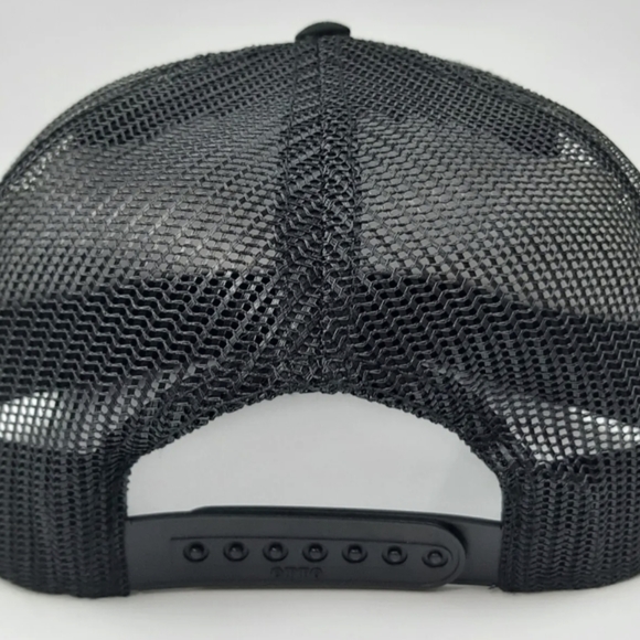 Retro Hat CAT Diesel Power Embroidered Patch Flat Bill Trucker Mesh Blue Collar - Picture 6 of 8